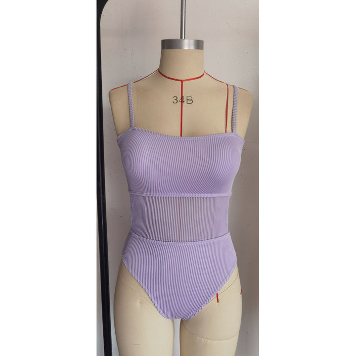 Damen Einteiler Badeanzug mit elegantem Rippendesign und figurschmeichelnder Silhouette Drune