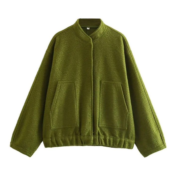 Damen coole Oversize-Jacke aus weichem Wollmix Drune