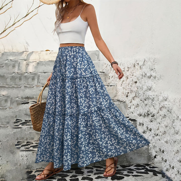 Damen Maxi Rock mit floralem Muster Drune