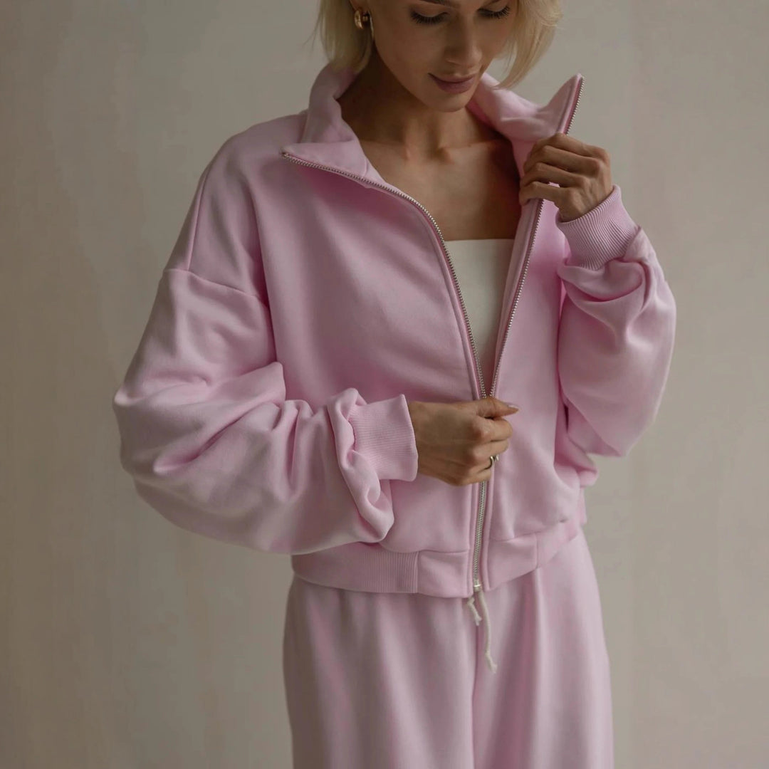 Damen lässiges Fleece-Lounge-Set mit hoher Flexibilität Drune