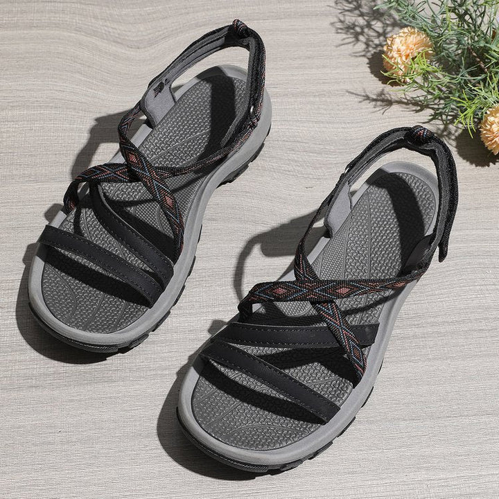 Damen Sportliche Trekking-Sandalen mit verstellbarem Riemen und gepolsterter Sohle Drune