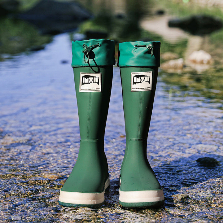 Damen robuste Gummistiefel mit verstellbarem Schaft und rutschfester Sohle Drune