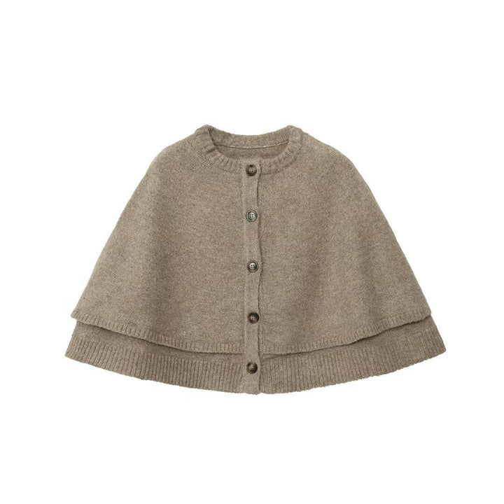 Damen modische Strickumhangjacke mit eleganten Knöpfen Drune