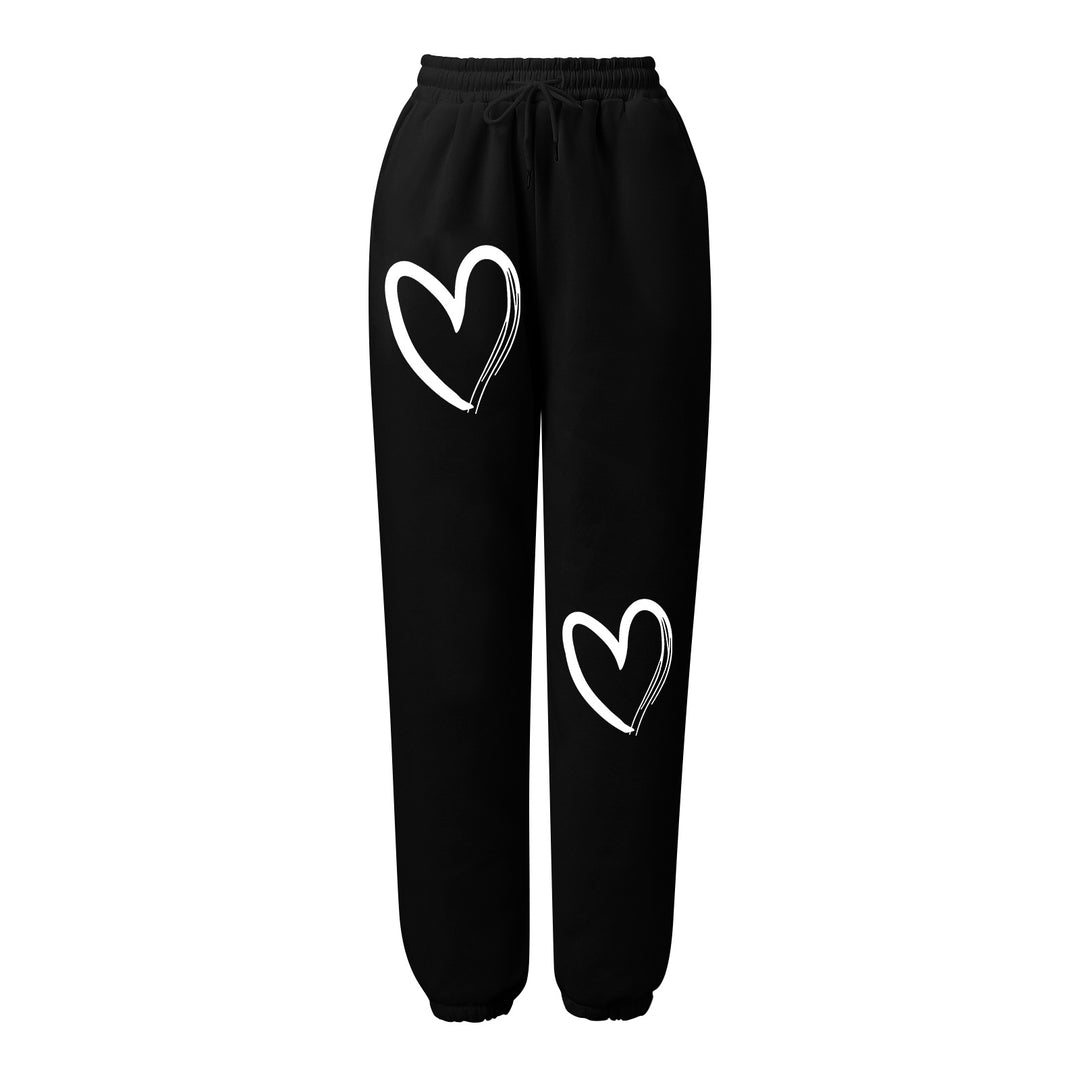 Damen bequeme Sweatpants mit herzigem Druck Drune