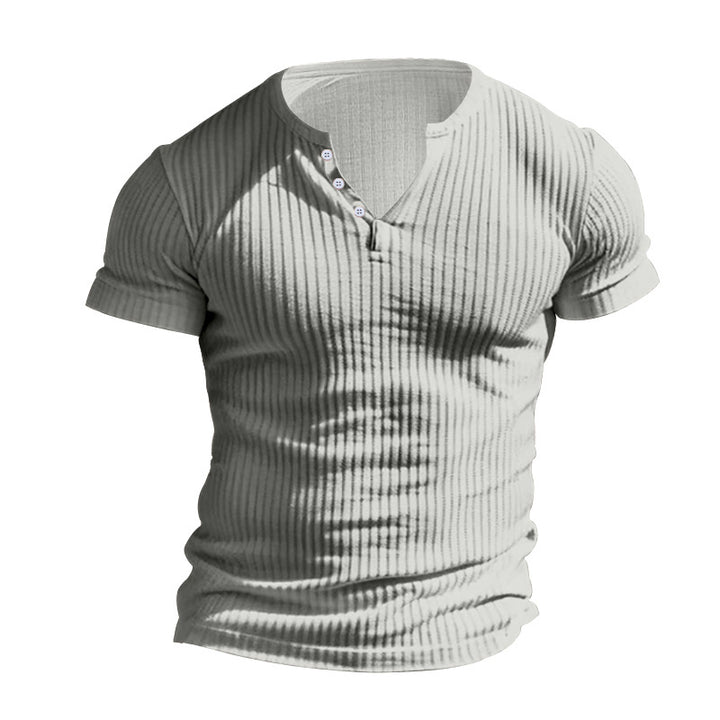 Drune | Einfarbig Lässig gestricktes T-Shirt