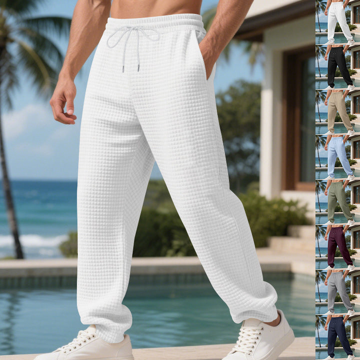 Herren Komfortable Freizeithose aus atmungsaktivem Waffelmaterial Drune