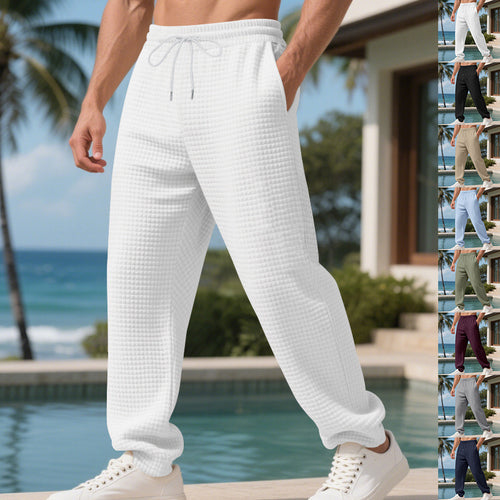 Herren Komfortable Freizeithose aus atmungsaktivem Waffelmaterial Drune