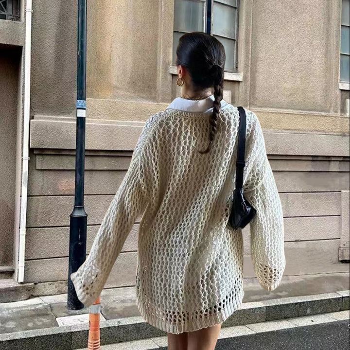 Damen Netzpullover im urbanen Stil mit lockerer Passform Drune