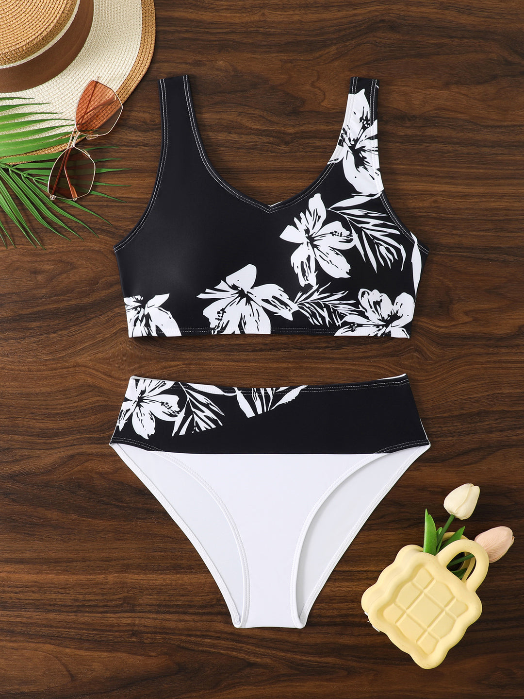 Damen Sportliches Bikini-Set mit floralem Design Drune