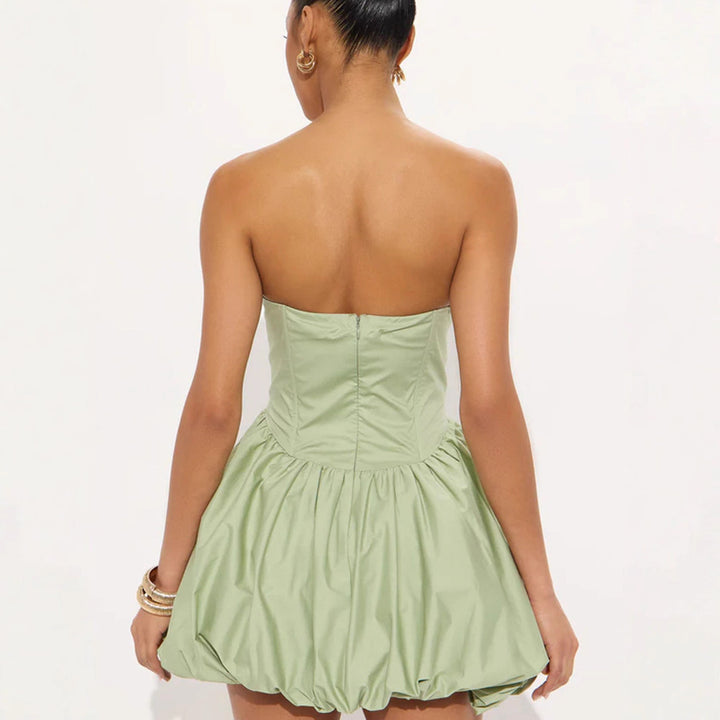 Damen Bustier-Kleid mit voluminösem Rock und figurschmeichelndem Schnitt Drune