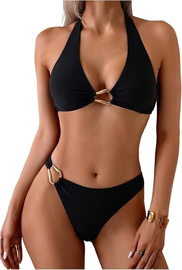 Damen Triangel-Bikini mit raffiniertem Ringdetail Drune