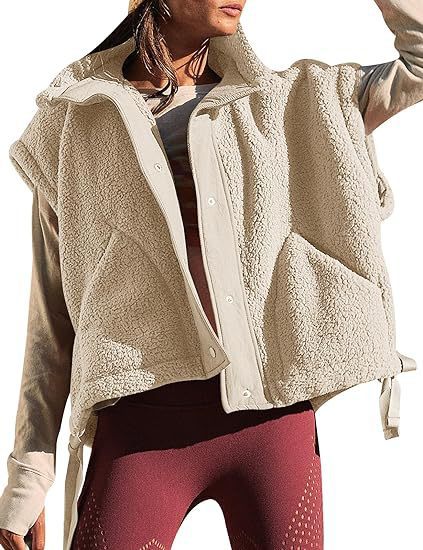 Damen kuschelige Weste aus Fleece mit praktischen Taschen und innovativem Design Drune