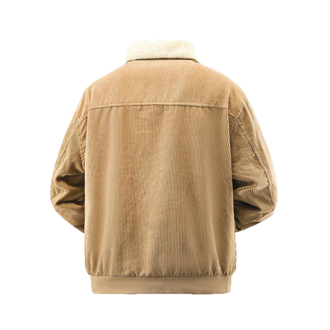 Herren kuschelige Teddy-Fleecejacke mit praktischen Brusttaschen und elastischen Bündchen Drune