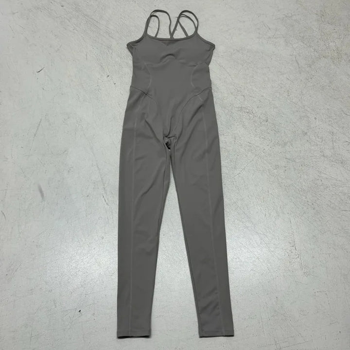 Damen Sportlicher Overall mit dünnen Trägern und figurbetonendem Schnitt Drune