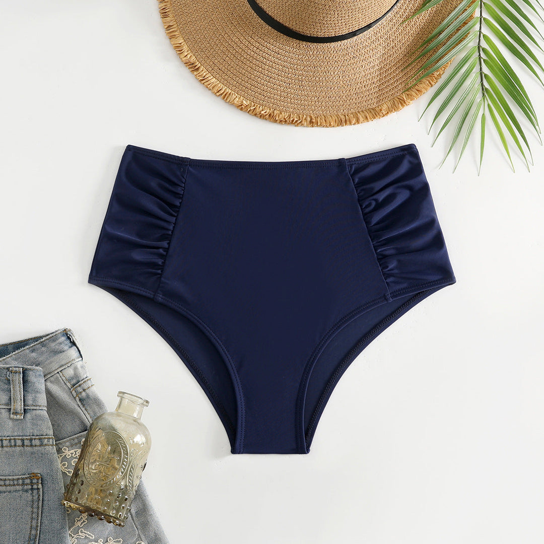 Damen Hoch geschnittener Bikini-Hosen mit Rüschendetails Drune