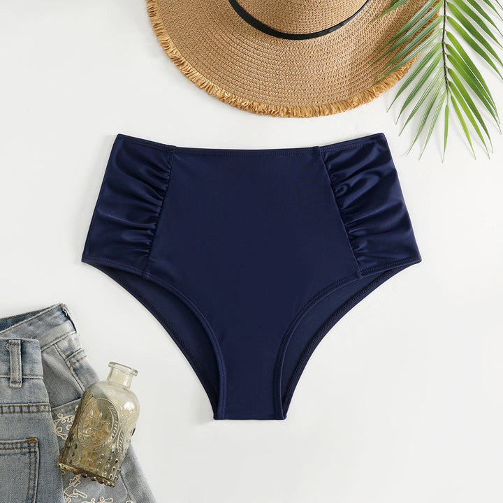 Damen Hoch geschnittener Bikini-Hosen mit Rüschendetails Drune