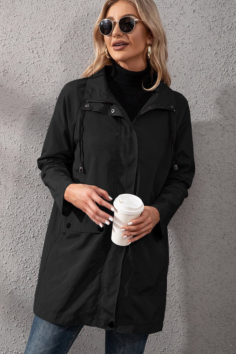 Drune | Kapuzen-Regenjacke - Verstellbare Taille - Wasserabweisend - Legere Oberbekleidung