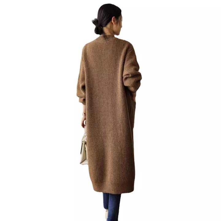 Damen großzügig geschnittener Strickcardigan mit praktischen Taschen und dekorativer Knopfleiste Drune