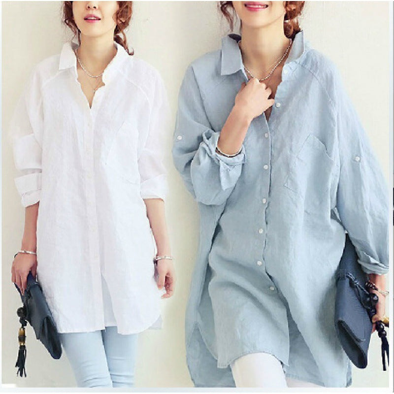 Damen elegante Bluse mit lässigem Kragen und Knopfverschluss Drune