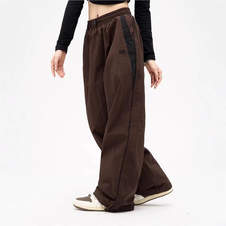 Damen weite Freizeithose mit elastischem Bund und seitlichen Reißverschlüssen Drune