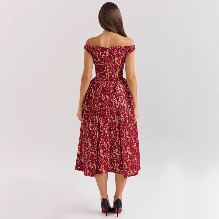 Damen Hochwertiges Spitzenkleid im eleganten A-Linien-Schnitt Drune