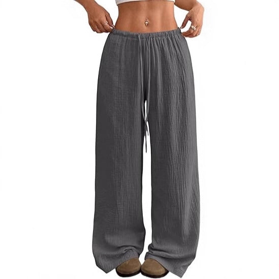 Damen weite, luftige Sommerhose mit Kordelzug Drune