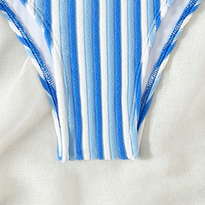 Damen Bikinislip mit verstellbaren Trägern und gestreiftem Design Drune
