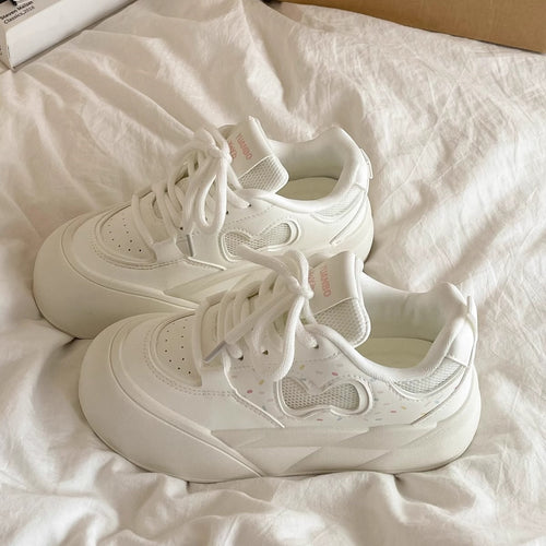 Damen Sportliche Sneakers mit übergroßem Sohlenprofil und atmungsaktiven Einsätzen Drune