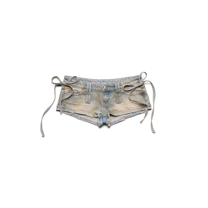 Damen Stylish Denim-Shorts mit verstellbarem Bund Drune