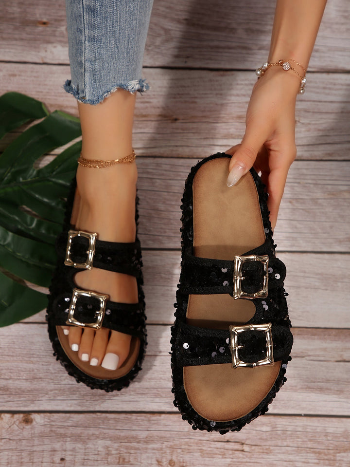 Damen Komfortable Clogs mit doppeltem Klettverschluss und modischem Design Drune