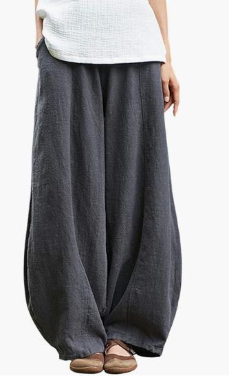 Damen Leichte und luftige Palazzo-Hose mit weitem Schnitt Drune