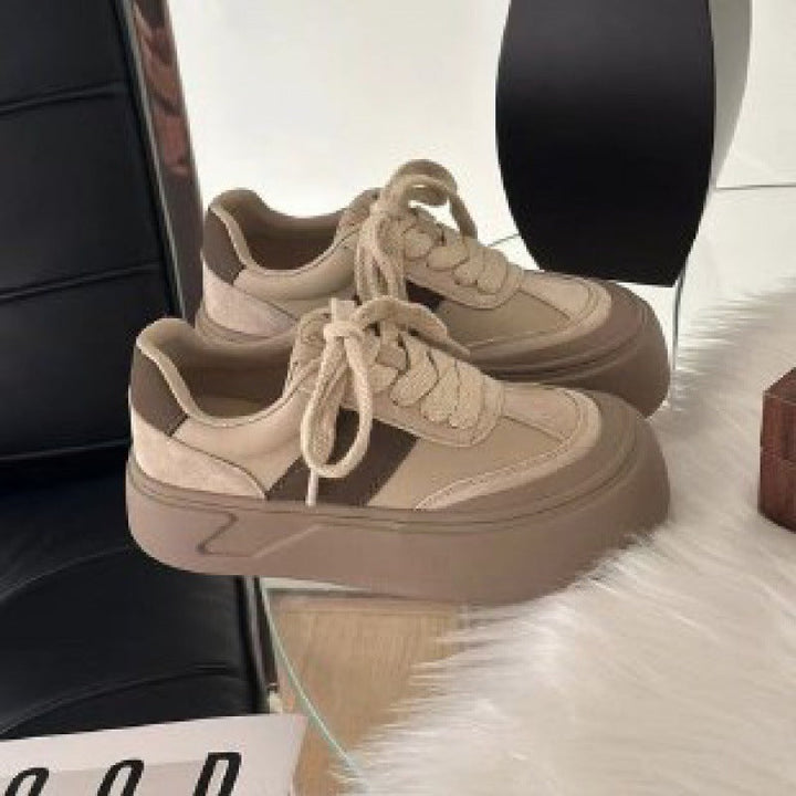 Damen Plateau Sneakers mit lässigem Retro-Design und weichem Obermaterial Drune