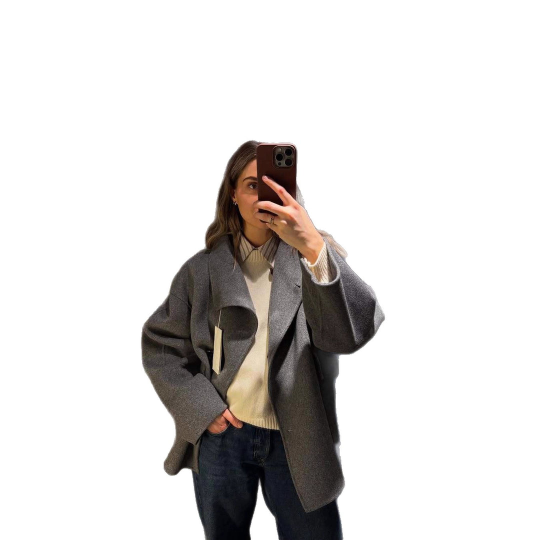 Damen Oversized Wolle-Mantel Drune