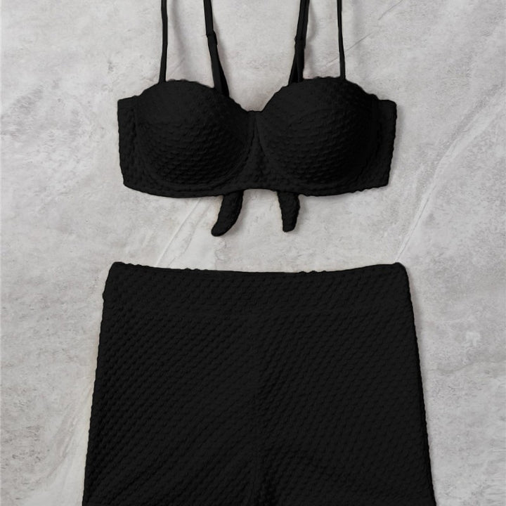 Damen Hoch tailliertes Bikini-Set mit gepolstertem Oberteil Drune