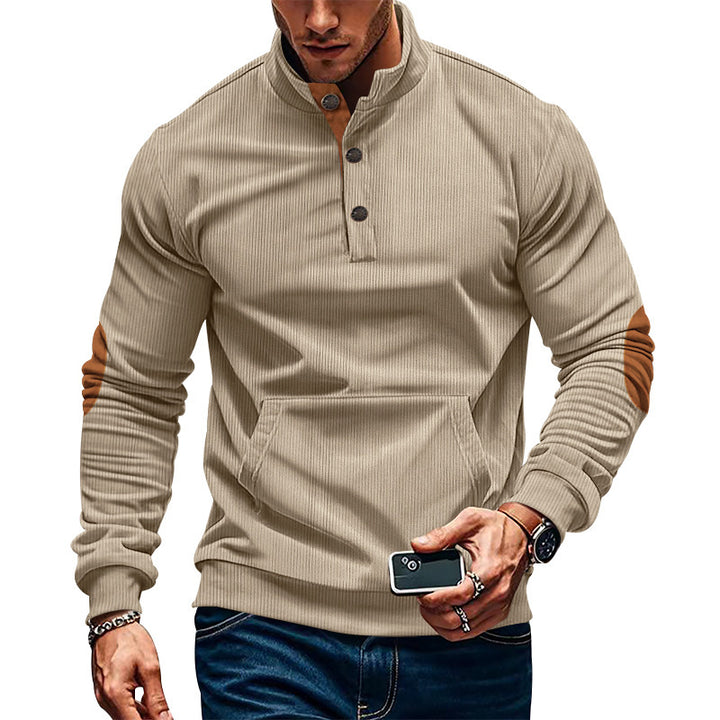 Herren Sportlicher Pullover mit praktischem Knopfverschluss und komfortablem Schnitt Drune