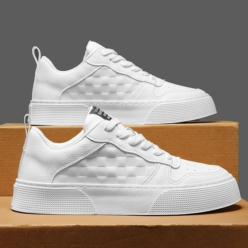 Damen Modische Sneaker aus Kunstleder mit trendigem Karomuster Drune