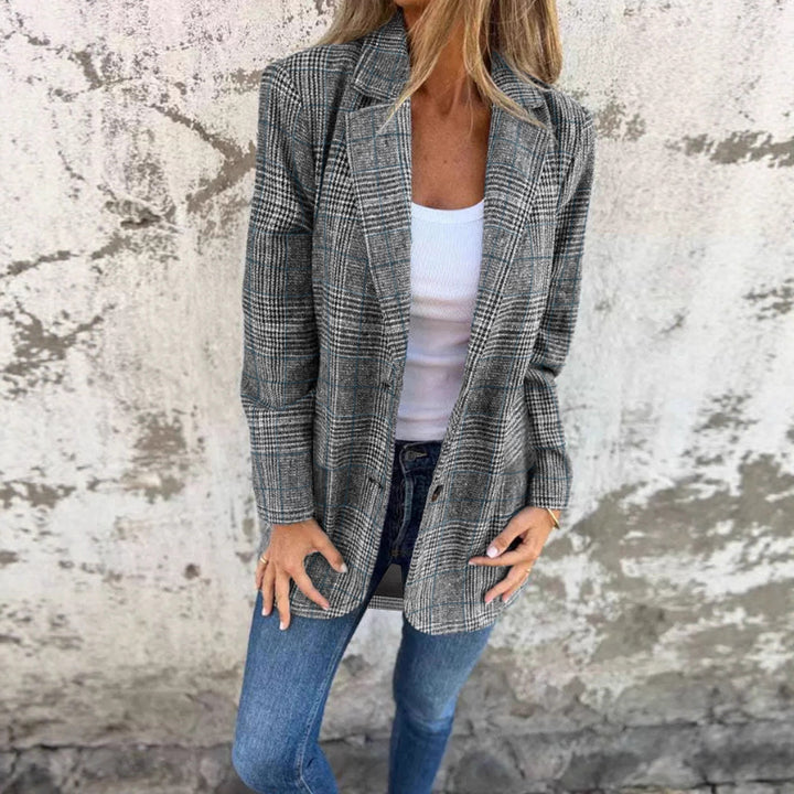 Damen Karierter Blazer Drune