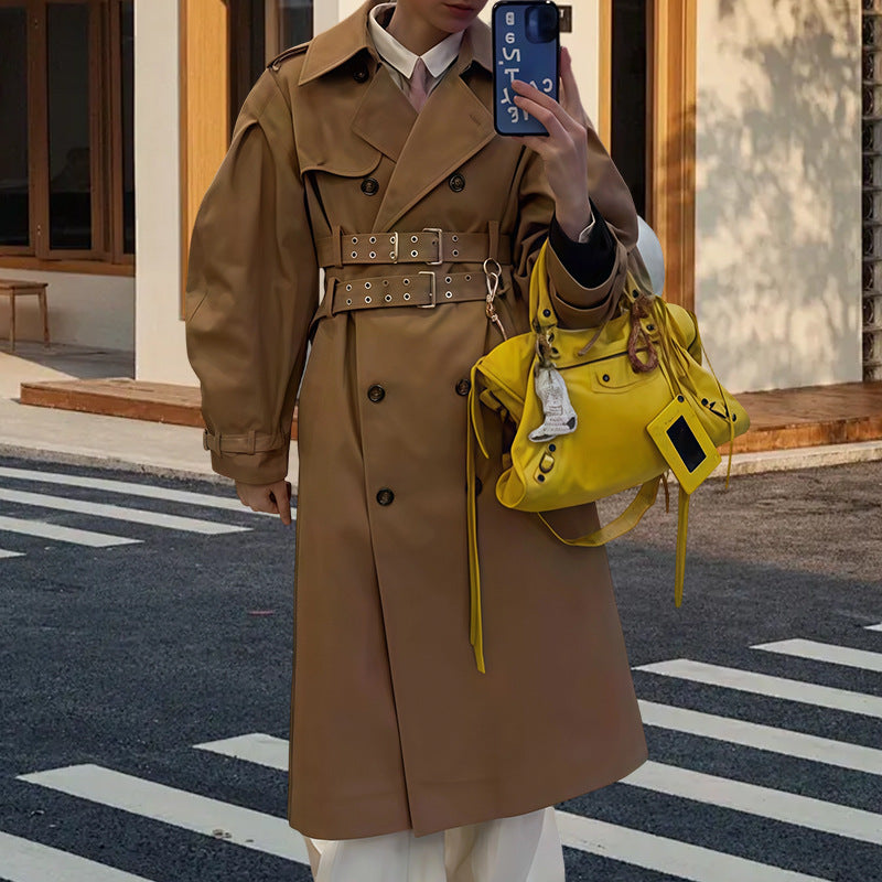 Damen wasserabweisender Trenchcoat mit Taillengürtel Drune
