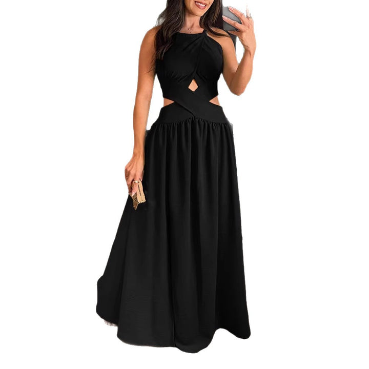 Damen Maxikleid mit eleganter Überkreuzung und modischem Ausschnitt Drune