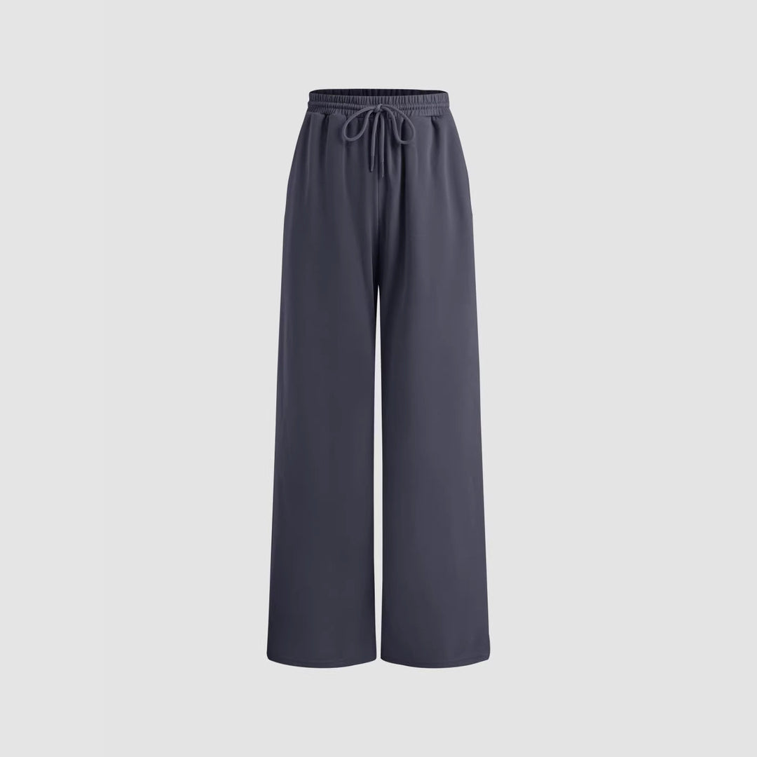 Damen weite Jersey-Hose mit elastischem Bund und Kordelzug Drune