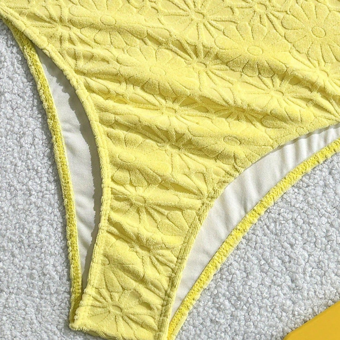 Damen Badeanzug mit verspieltem Rüschendesign und modischem Knotendetail Drune
