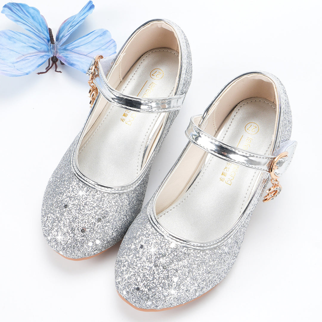 Mädchen Glitzernde Ballerinas mit verstellbarem Riemen und Schmuckdetails Drune