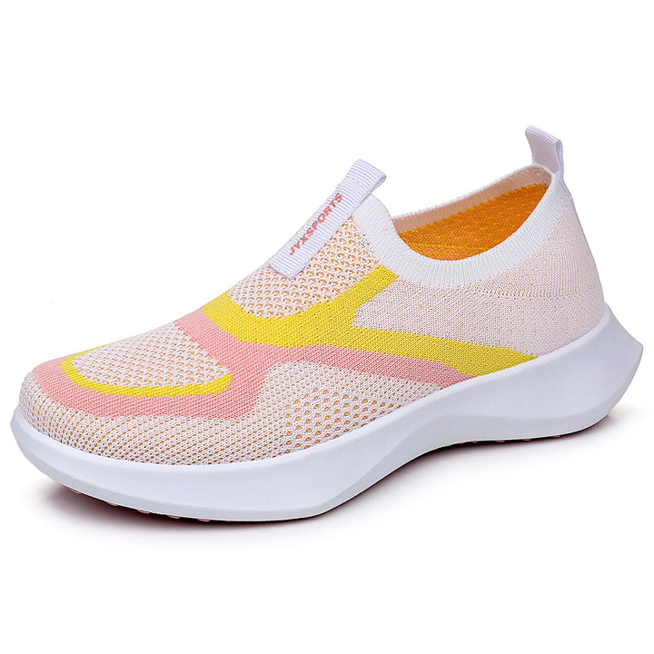 Damen nan nahtloser Strick-Sockensneaker mit elastischem Einstieg, atmungsaktiver Mesh-Struktur und leichter EVA-Dämpfung Drune