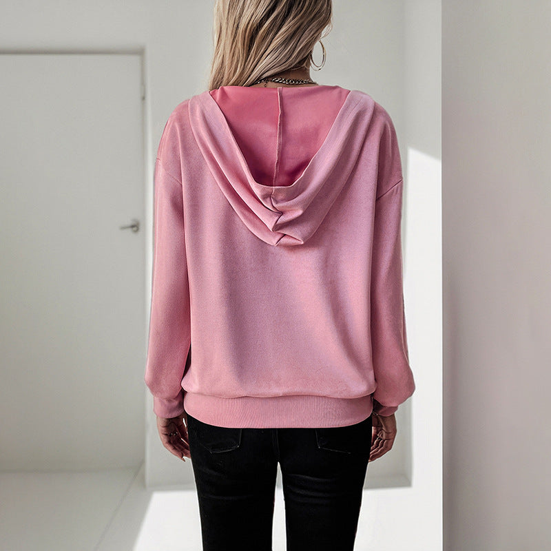 Damen lässiger Kapuzenpullover mit asymmetrischem Schnitt Drune