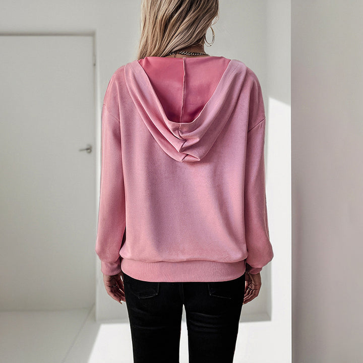 Damen lässiger Kapuzenpullover mit asymmetrischem Schnitt Drune