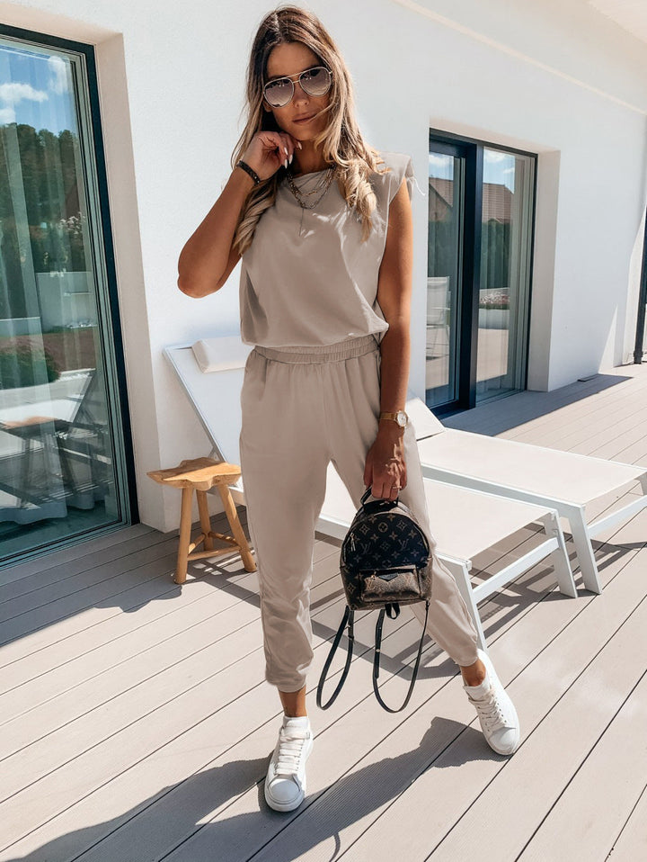 Damen lässiger Jumpsuit mit weichem, elastischem Material und modischem Cut Drune