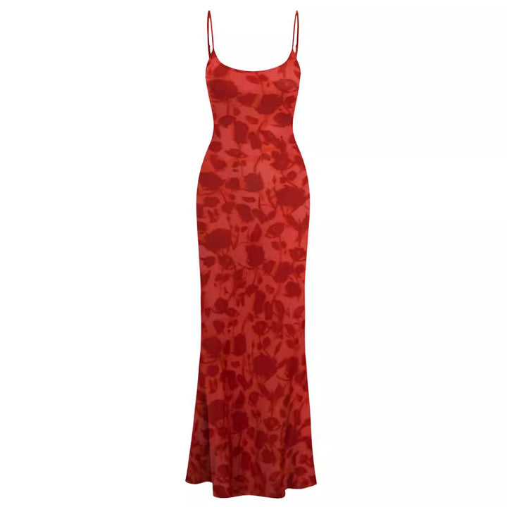 Damen Maxikleid mit Spaghetti-Trägern und elegantem Fließschnitt Drune