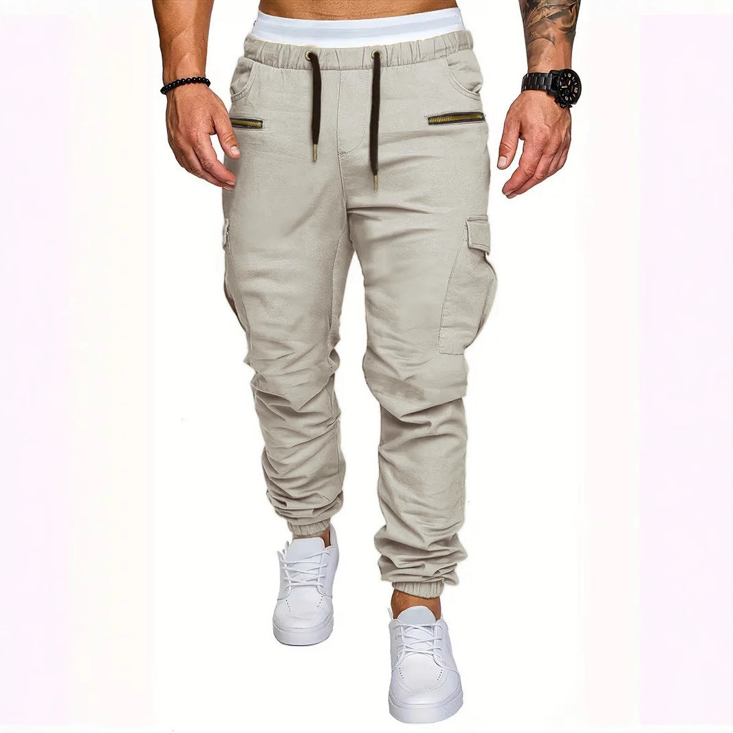 Herren Cargo-Jogginghose mit elastischem Bund und praktischen Reißverschlusstaschen Drune