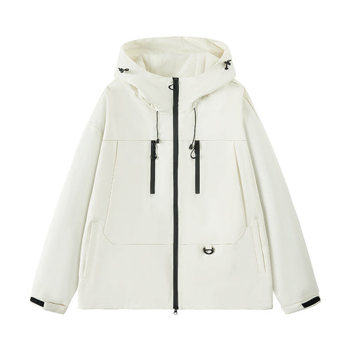 Herren wasserabweisende Outdoor-Jacke mit verstellbarer Kapuze und multifunktionalen Taschen Drune