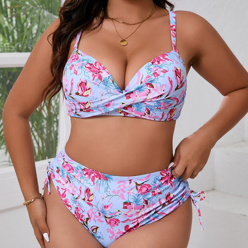 Damen Triangel-Bikini-Set mit rüschenbedecktem Höschen Drune
